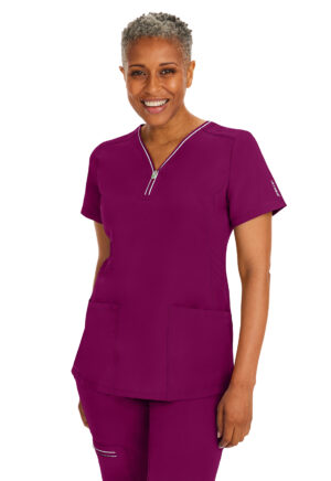 Health Company - Blusa del uniforme médico mujer unicolor healing hands hh 360 2254 wine