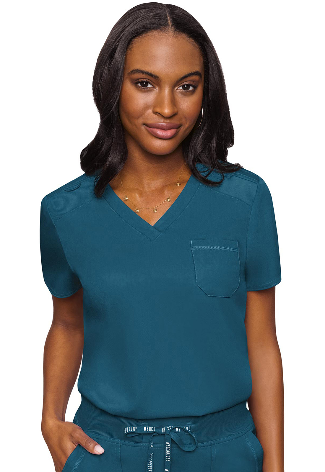Blusas de uniformes médicos unicolor para mujer 2024