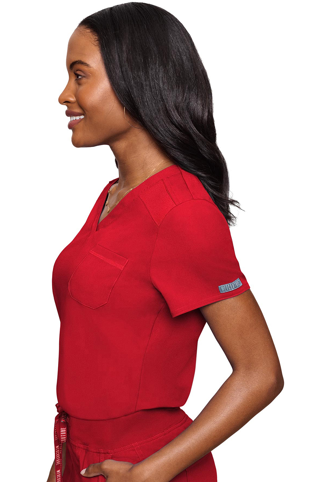 Blusa del uniforme médico mujer unicolor med couture mc touch mc7448 redd
