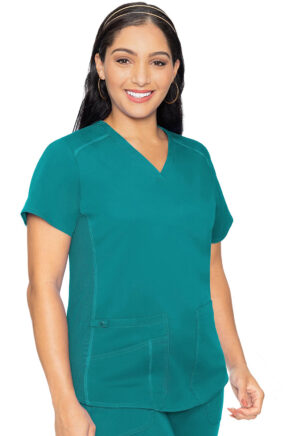Health Company - Blusa del uniforme médico mujer unicolor med couture mc touch mc7459 teal