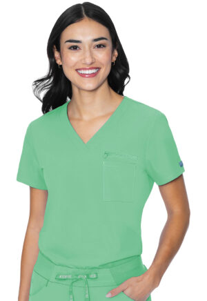 Health Company - Blusa del uniforme médico mujer unicolor med couture mc peaches mc8482 gelo