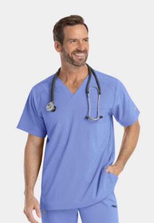 Health Company - Camisa del uniforme médico hombre unicolor irg scrubs epic by irg 4851 cbl