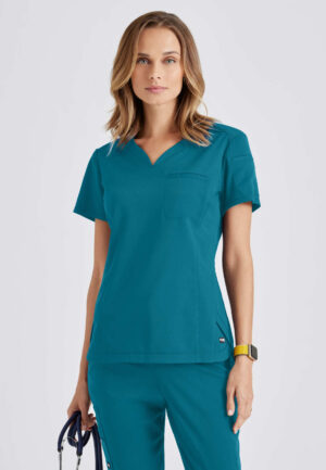 Health Company - Blusa del uniforme médico mujer unicolor grey's anatomy spandex stretch grst136 328