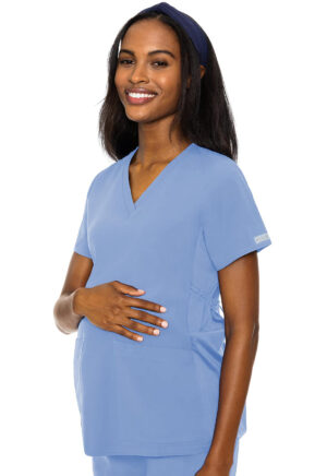 Health Company - Blusa del uniforme médico mujer unicolor med couture mc maternity mc8459 ciel