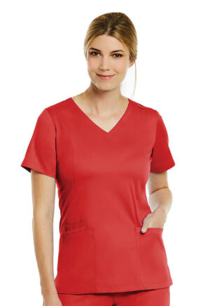 Health Company - Blusa del uniforme médico mujer unicolor maevn matrix 3501 red