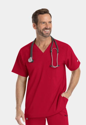 Health Company - Camisa del uniforme médico hombre unicolor irg scrubs epic by irg 4851 red